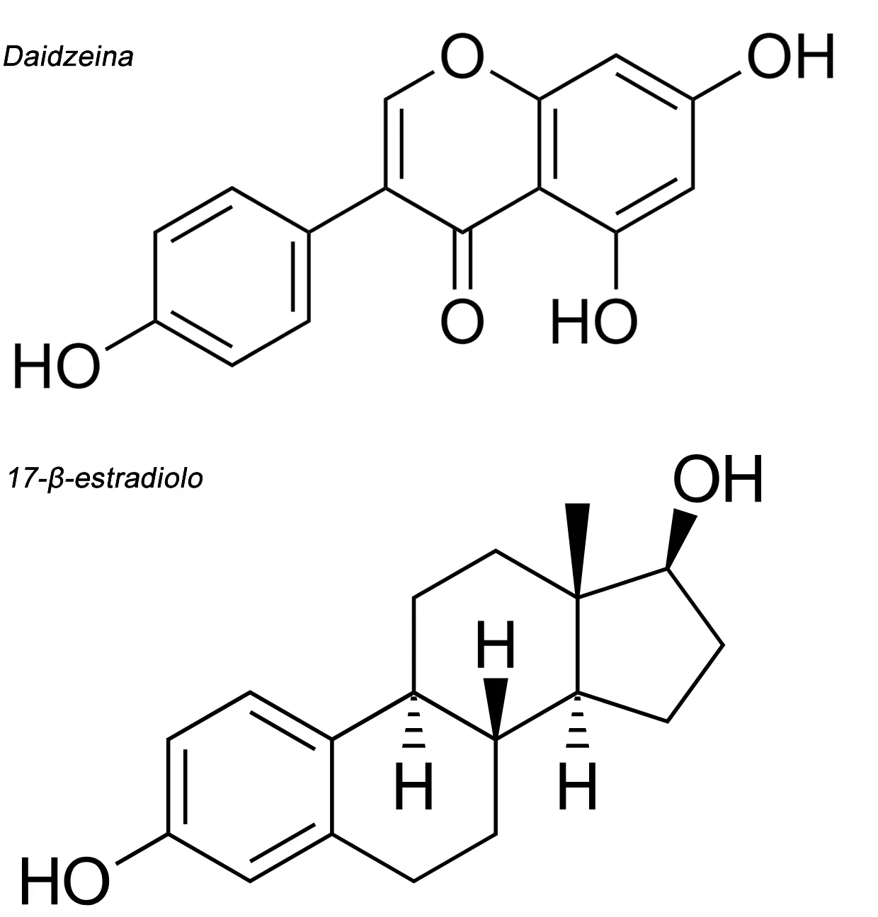 Daidzeina e 17-ß-estradiolo